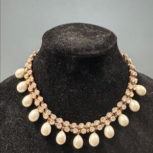 Nakamol Gold and Pearl Drop Necklace